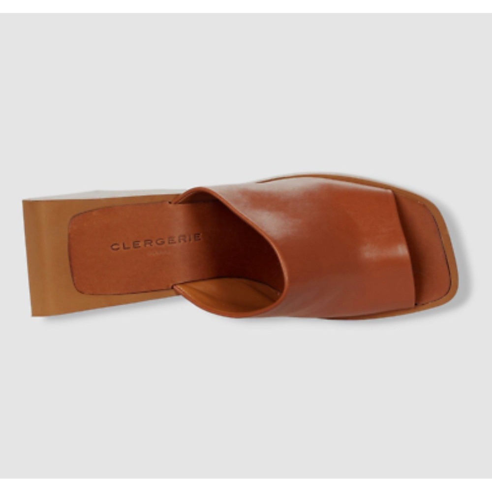 $545 Clergerie Brown Emilia Platform Wedge Slide Sandal Shoes Vacation Sz 37 y2k
